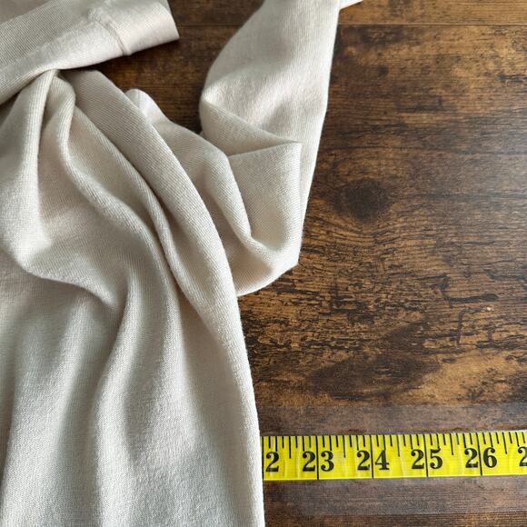 Theory Miya Noble Open Drape Cardigan Large Beige Wool Quiet Luxury Minimalist - Picture 3 of 11